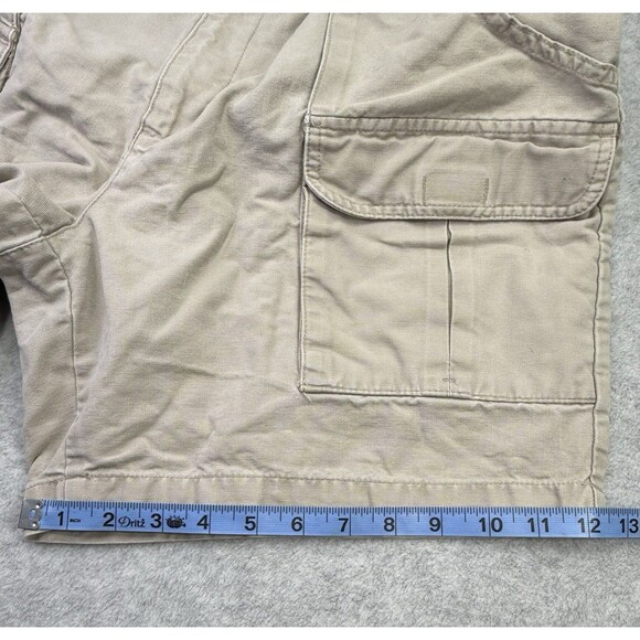 Savane Cargo Shorts Women Size 34W Tan Hook & Loop Pockets Comfort Elastic Waist - Picture 10 of 10